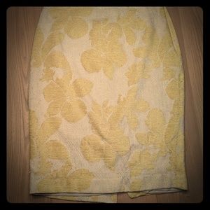 The Limited camel & yellow Hawaiian floral skirt